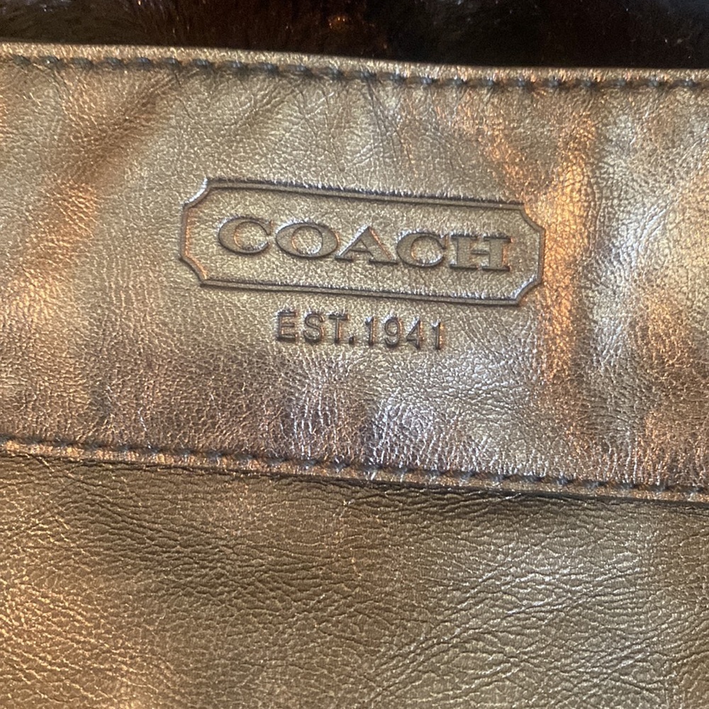 Metallic Gray Coach Purse - Picture 3 of 5